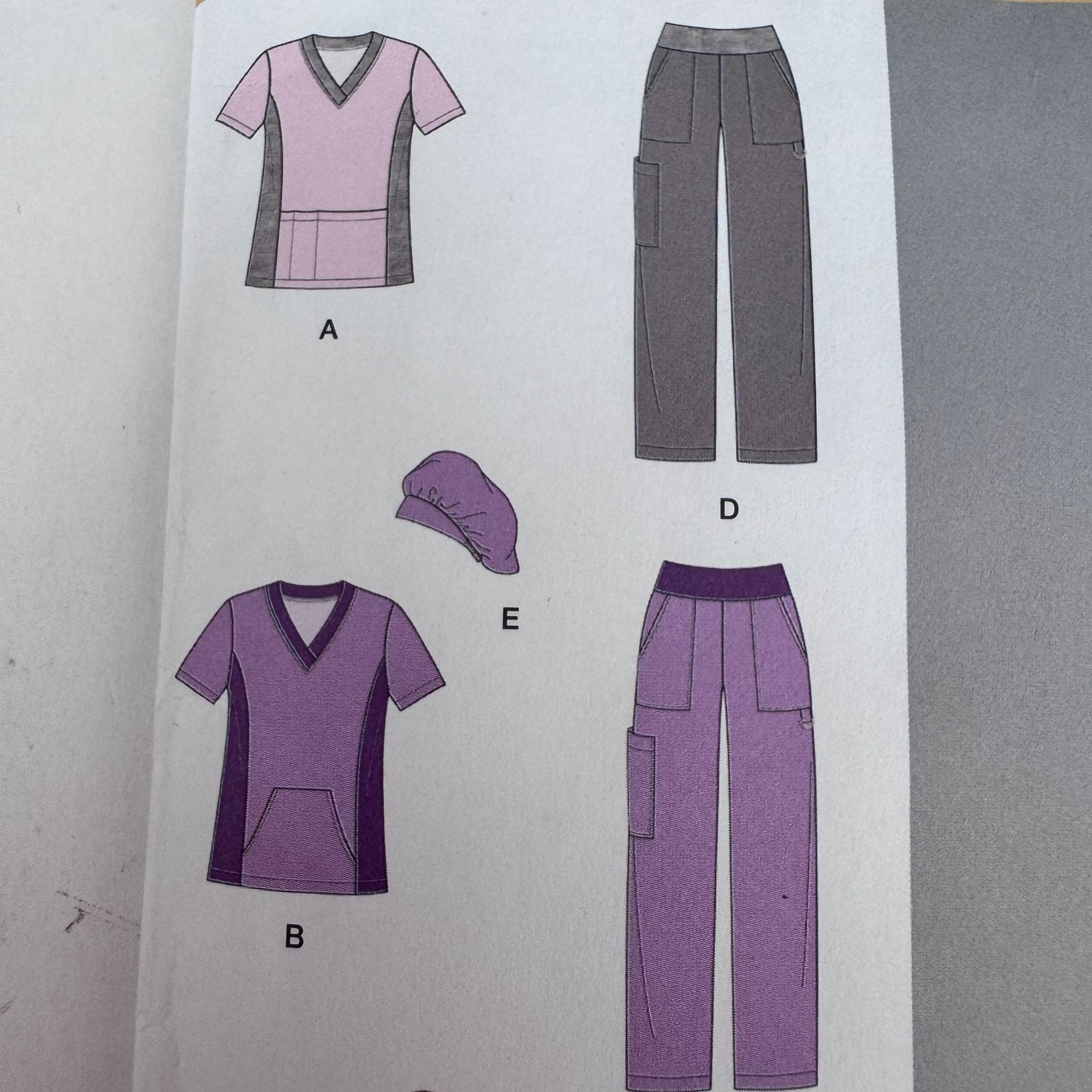 Simplicity Sewing Pattern 1020 Medical Scrubs Nurse Scrub Top Pants Easy 10-18 Uncut Hat