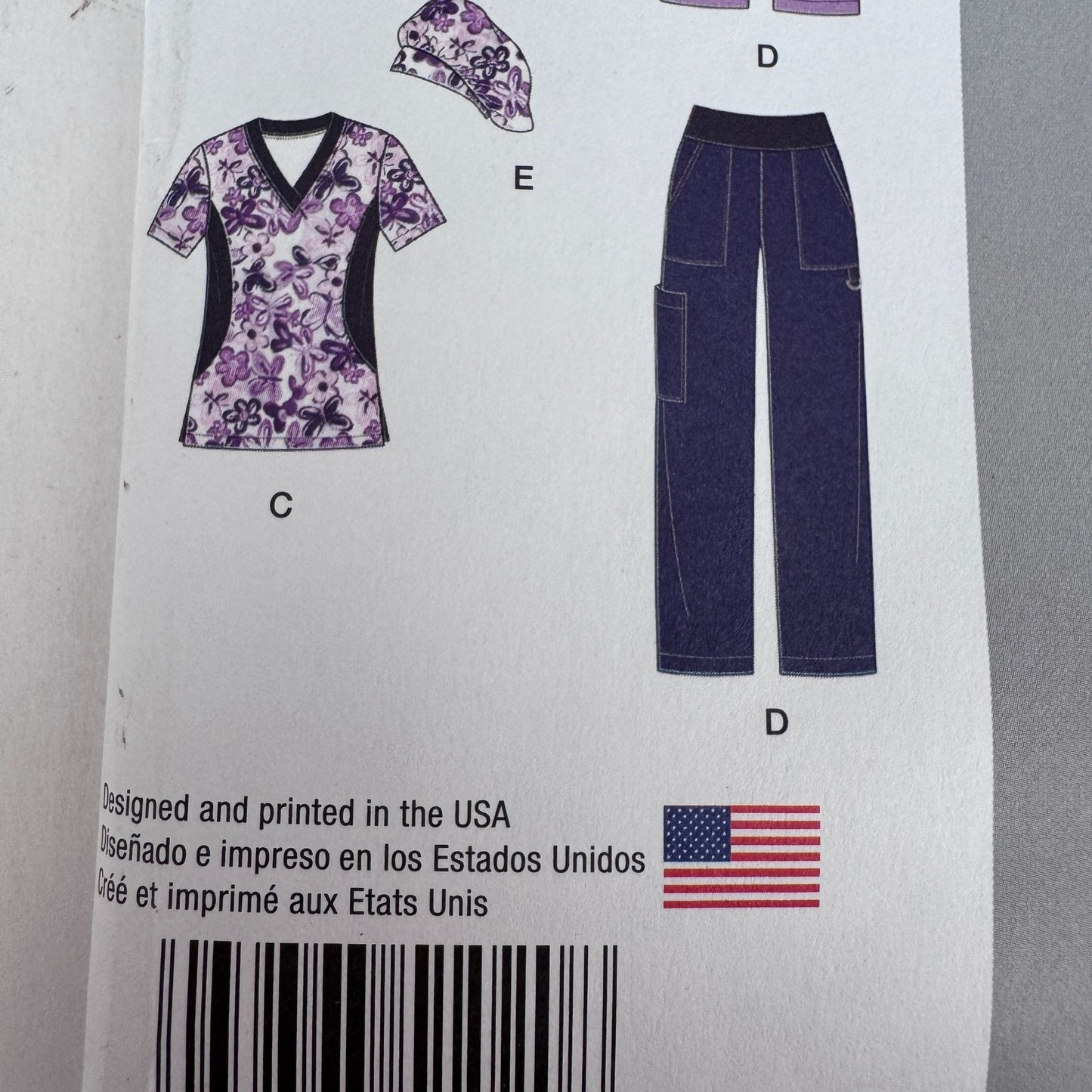 Simplicity Sewing Pattern 1020 Medical Scrubs Nurse Scrub Top Pants Easy 10-18 Uncut Hat