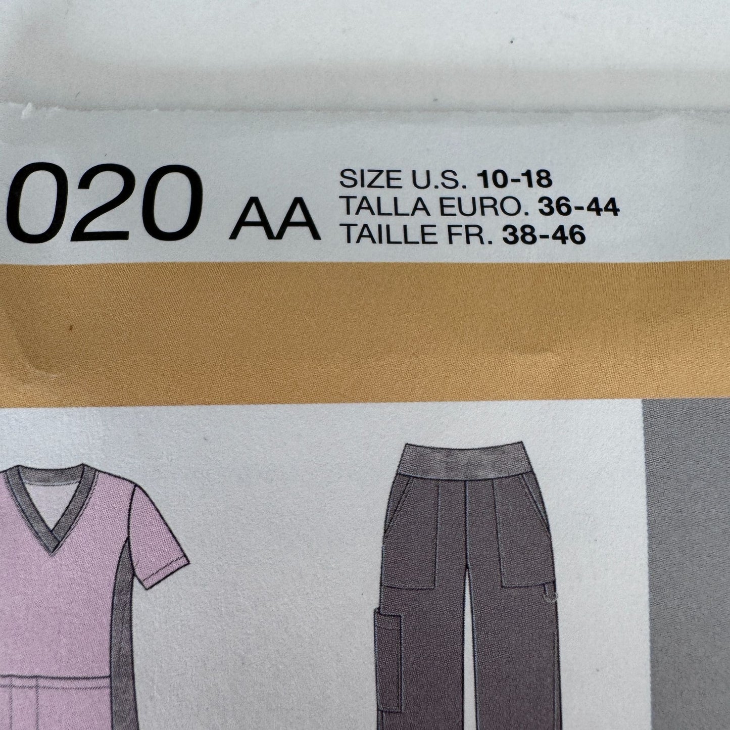 Simplicity Sewing Pattern 1020 Medical Scrubs Nurse Scrub Top Pants Easy 10-18 Uncut Hat
