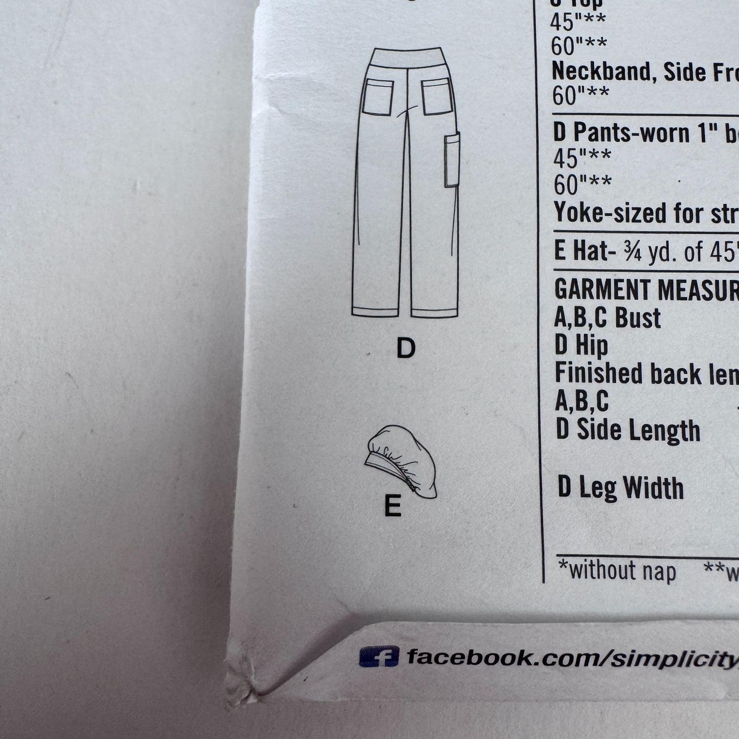 Simplicity Sewing Pattern 1020 Medical Scrubs Nurse Scrub Top Pants Easy 10-18 Uncut Hat