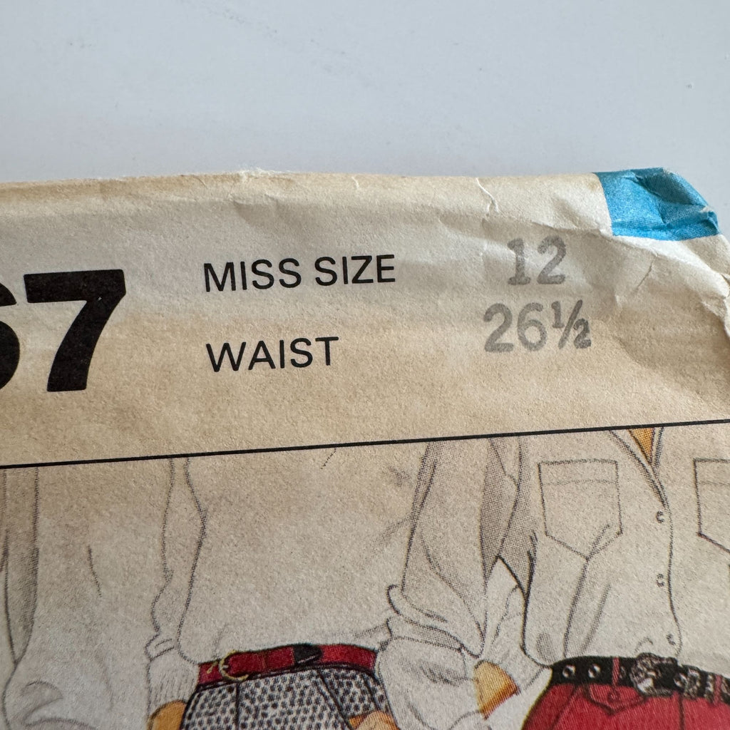 McCalls Sewing Pattern 9267 Work Pants Size 12 Waist 26.5 Palmer & Pletsch Uncut