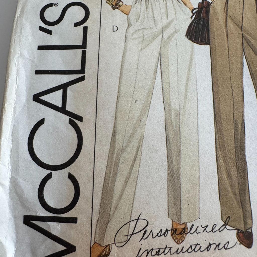 McCalls Sewing Pattern 9267 Work Pants Size 12 Waist 26.5 Palmer & Pletsch Uncut