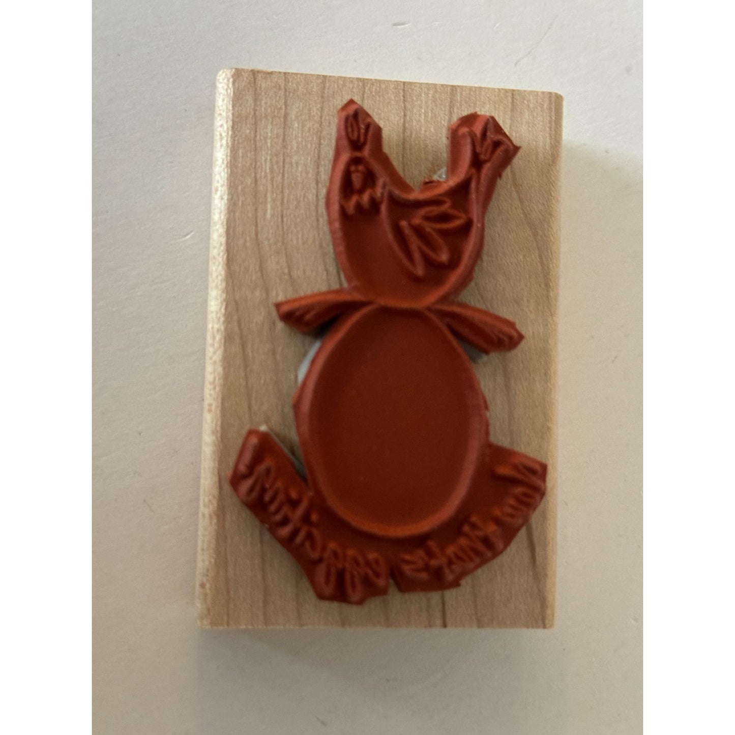 Stampin Up Wood Rubber Stamp Chicken Egg Pun Eggciting Exciting Cardmaking Words