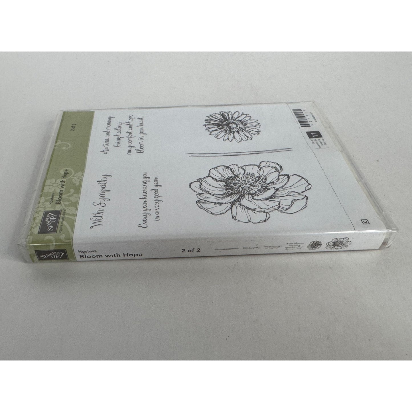 Stampin Up Clear Mount Rubber Stamp Set of 6 Bloom With Hope Sympathy Sentiments