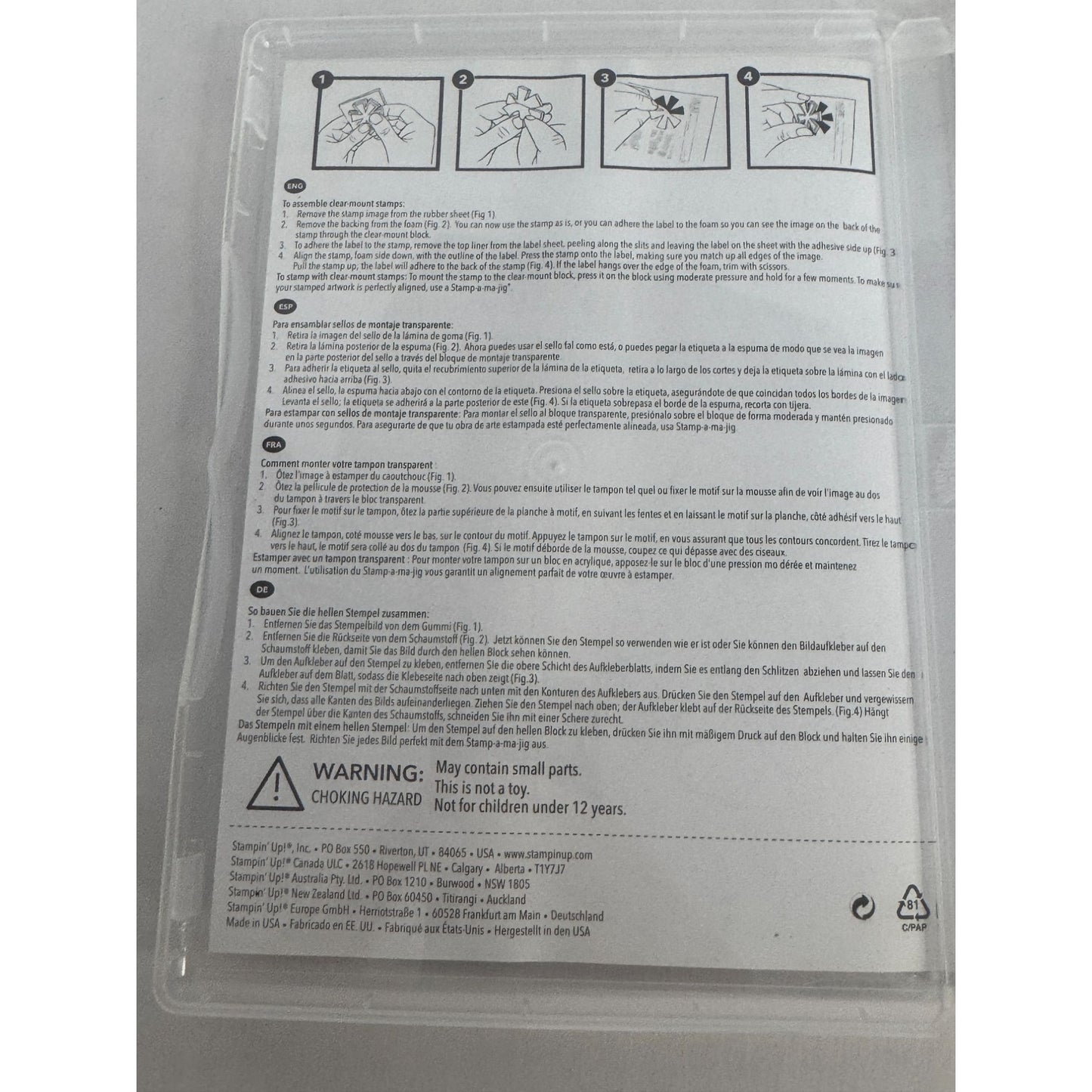 Stampin Up Clear Mount Rubber Stamp Set of 6 Bloom With Hope Sympathy Sentiments