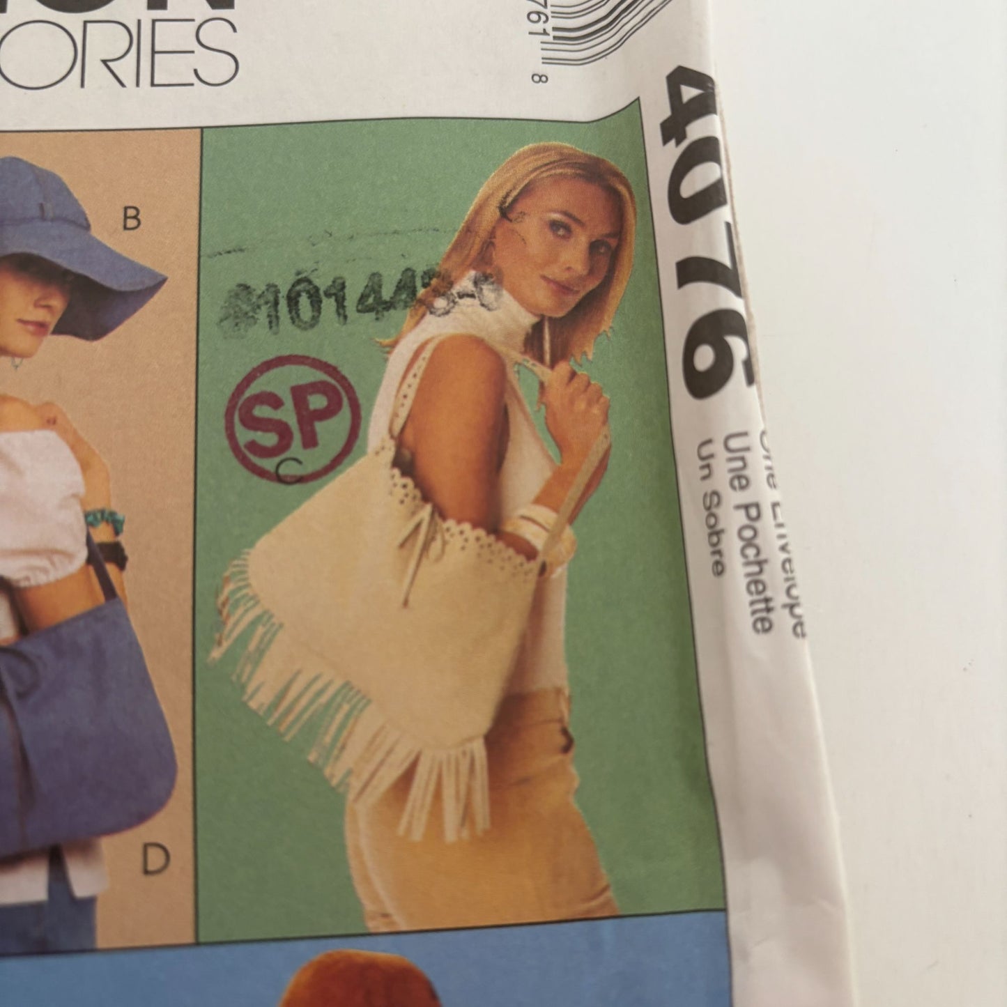 McCalls Sewing Pattern 4076 Fashion Accessories Hat Fringe Bag Hip Wrap Boho UC