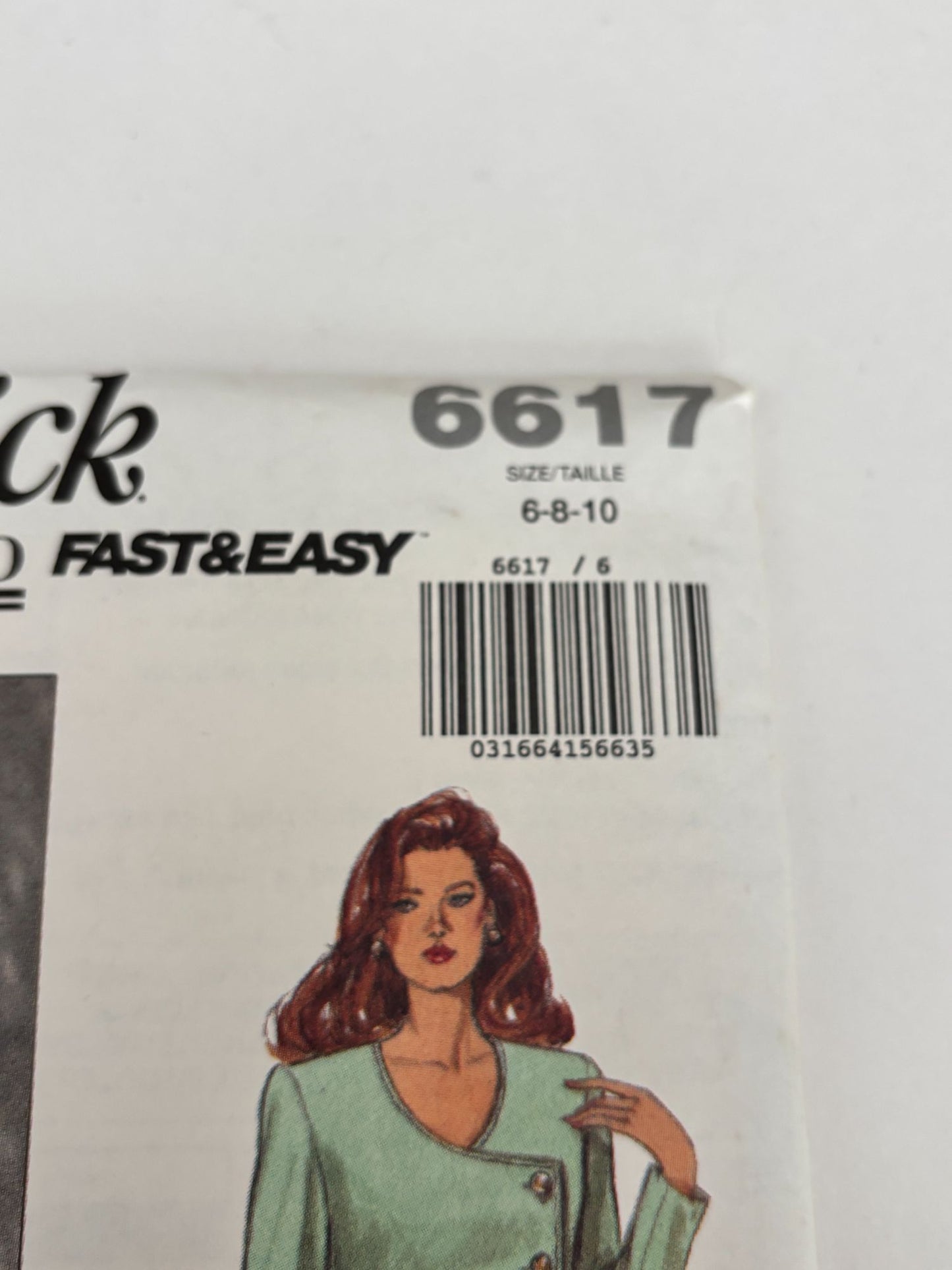 Butterick Sewing Pattern 6617 Jacket Pants Suit 90s Power Style 6 8 10 Easy UC