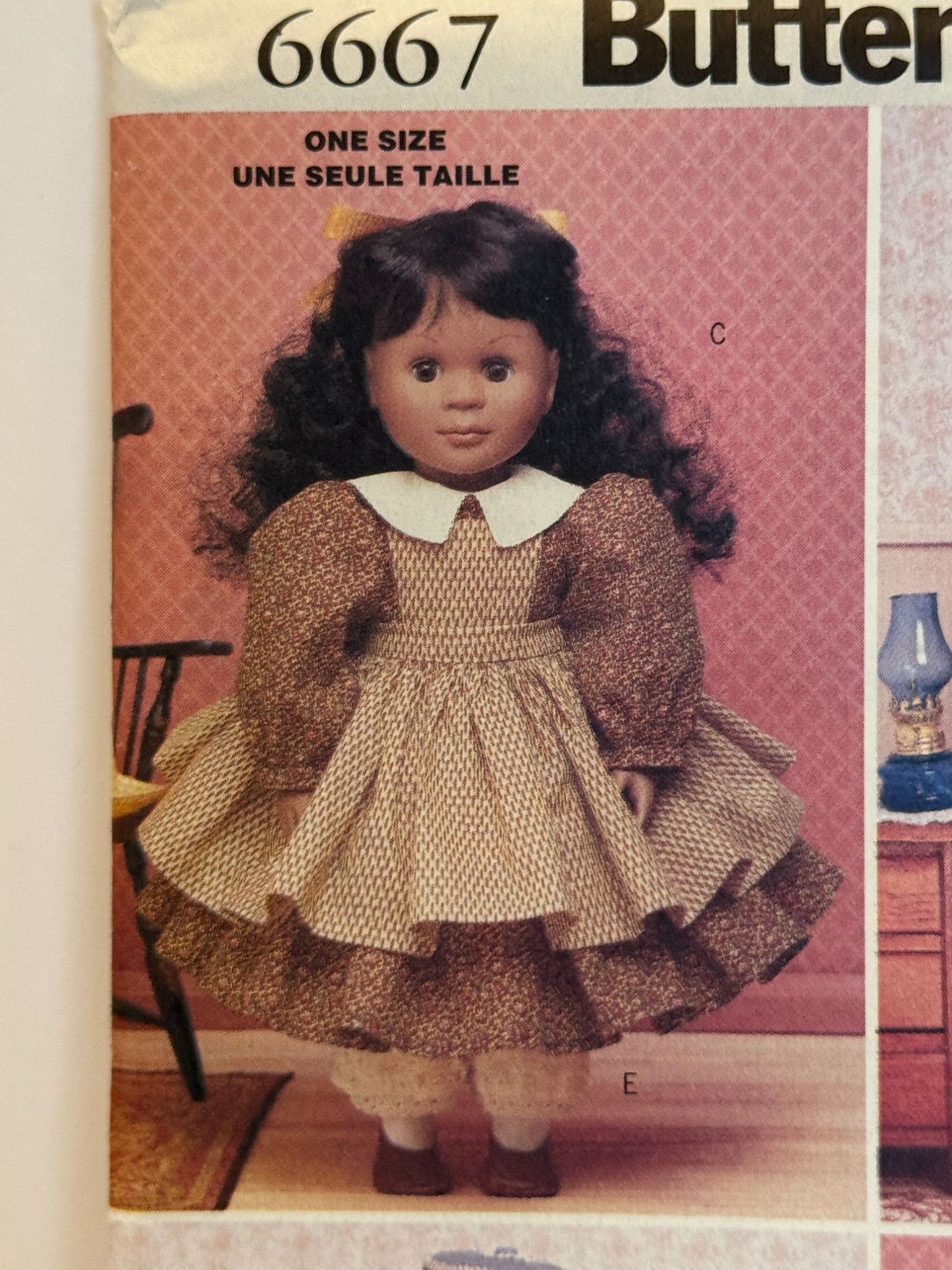 Butterick Sewing Pattern 6667 Doll Historical Clothing Dress Petticoat 18 Inch