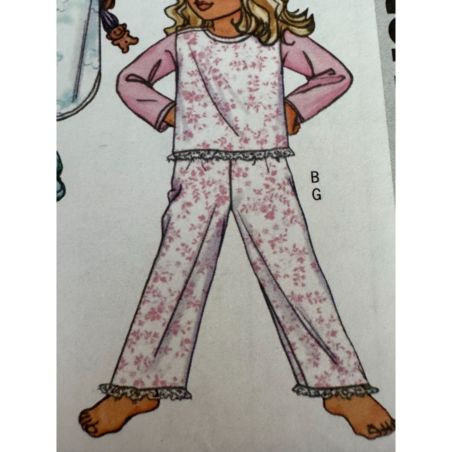 Uncut Butterick 3318 Toddler Girls Pajamas Sewing Pattern Size 2-5 Nightgown Pajama Set Kids Sleepwear