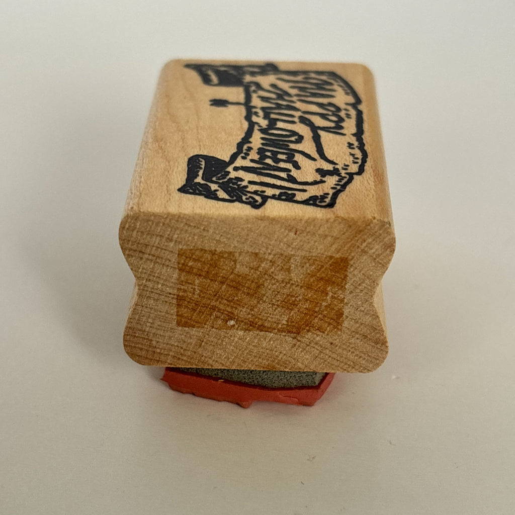 Hampton Art Rubber Stamp Happy Halloween Scroll Banner Spooky Card Making Words Greeting Small