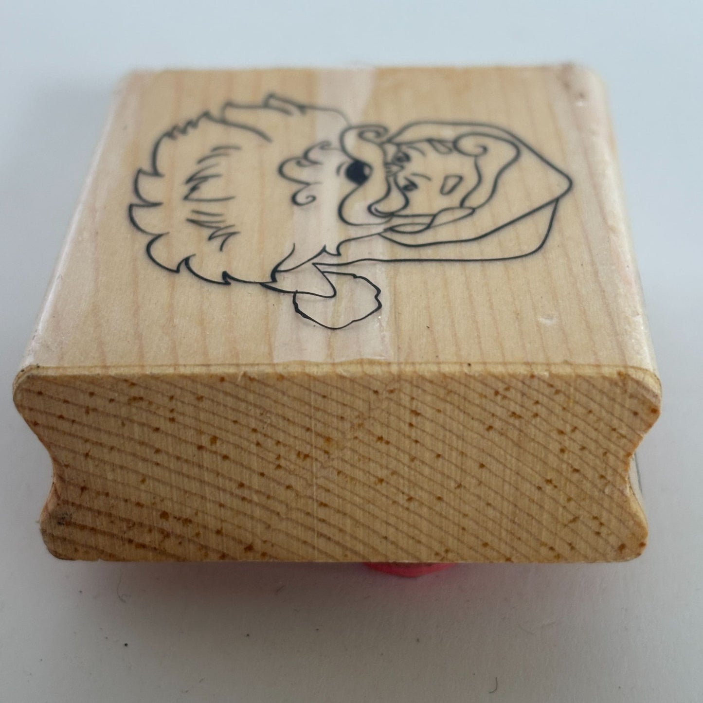 CraftSmart Wood Mounted Rubber Stamp Santa Face Christmas Card Making Holidays