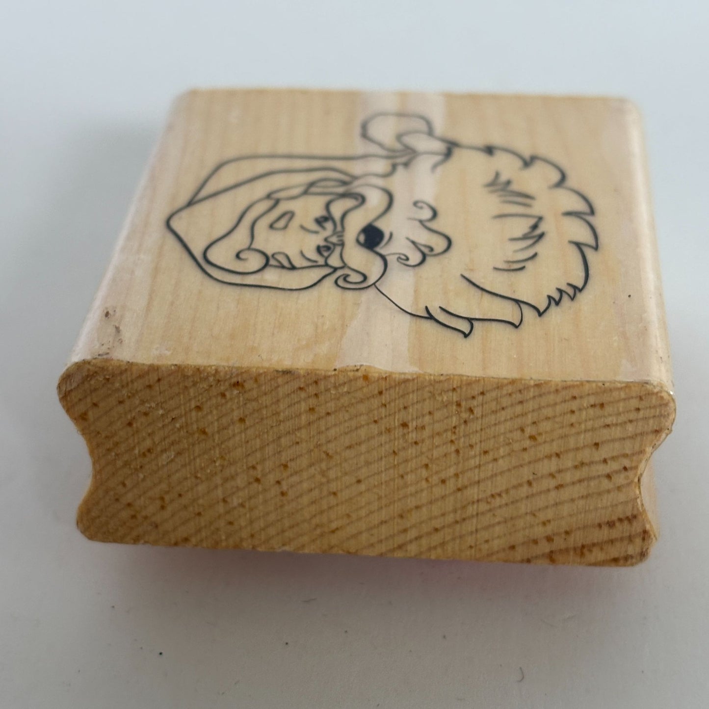 CraftSmart Wood Mounted Rubber Stamp Santa Face Christmas Card Making Holidays