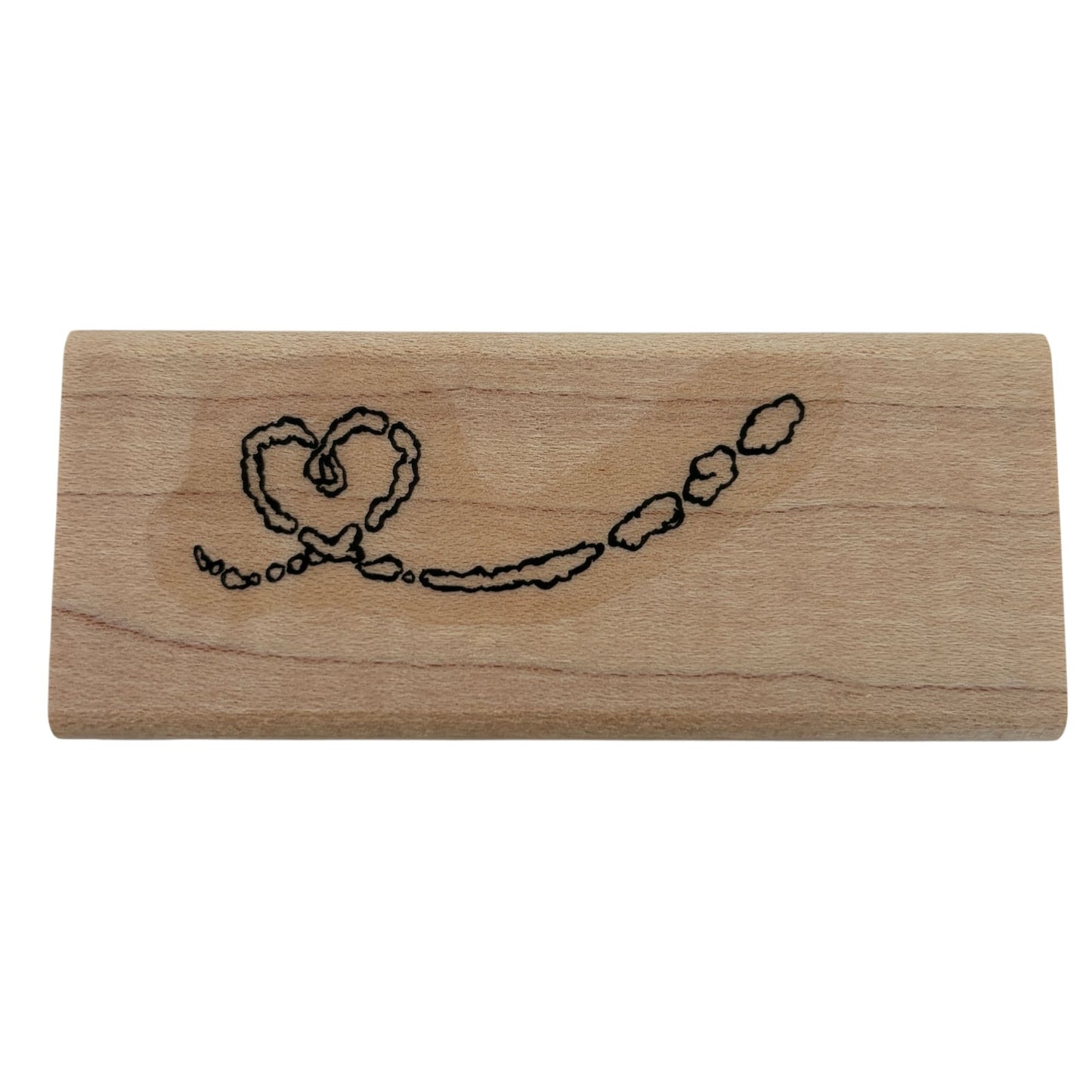 Stampin Up Wooden Rubber Stamp Heart Skywriting Airplane Message Love Clouds