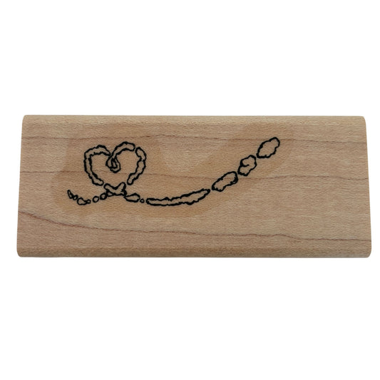 Stampin Up Wooden Rubber Stamp Heart Skywriting Airplane Message Love Clouds