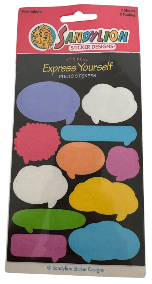 Sandylion Photo Stickers Express Yourself Thought Bubbles Clouds Speech Think