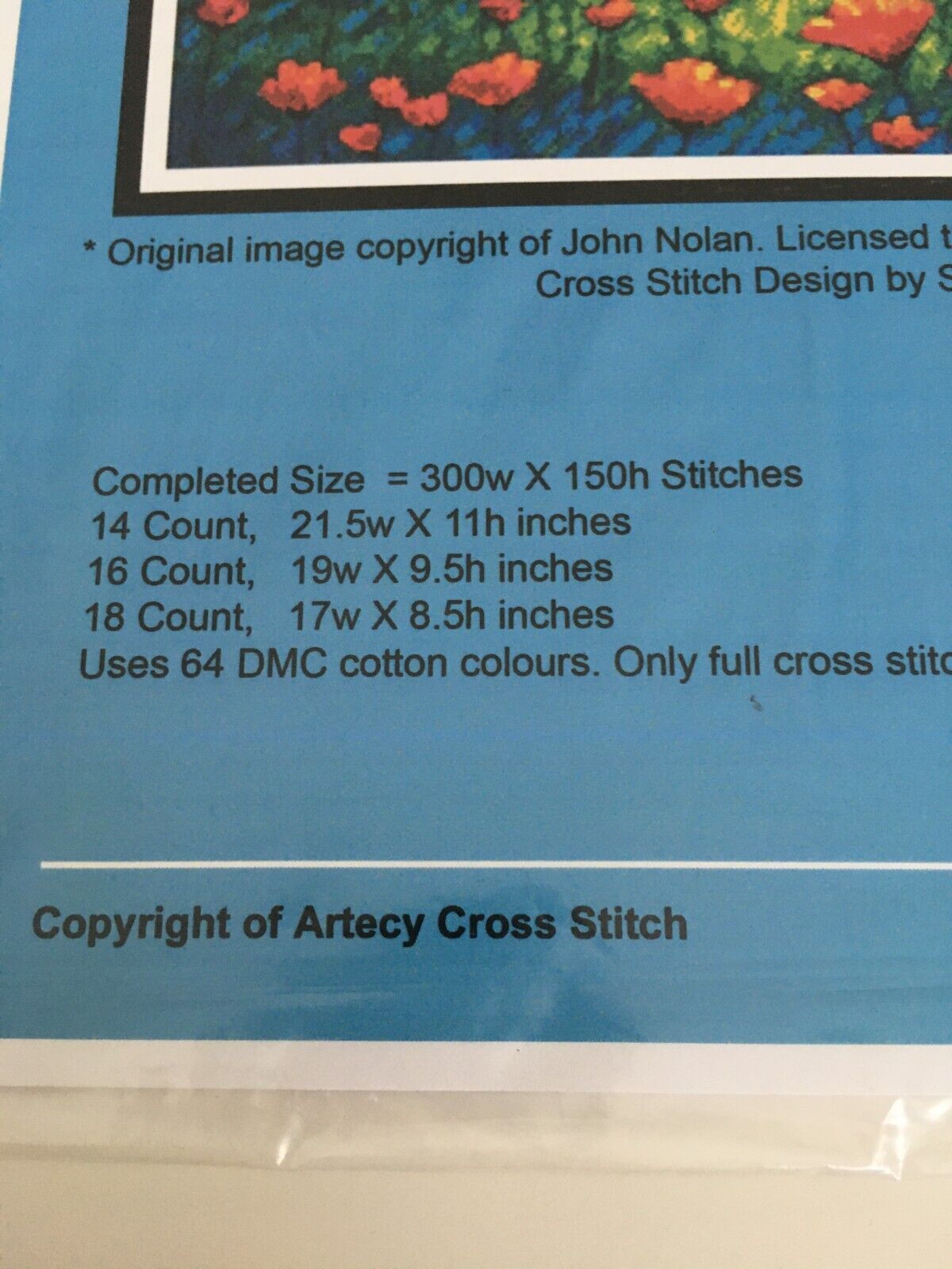 Artecy Cross Stitch Pattern Twilight Poppies Floral Landscape Nature Sunset Chart Flowers 12036