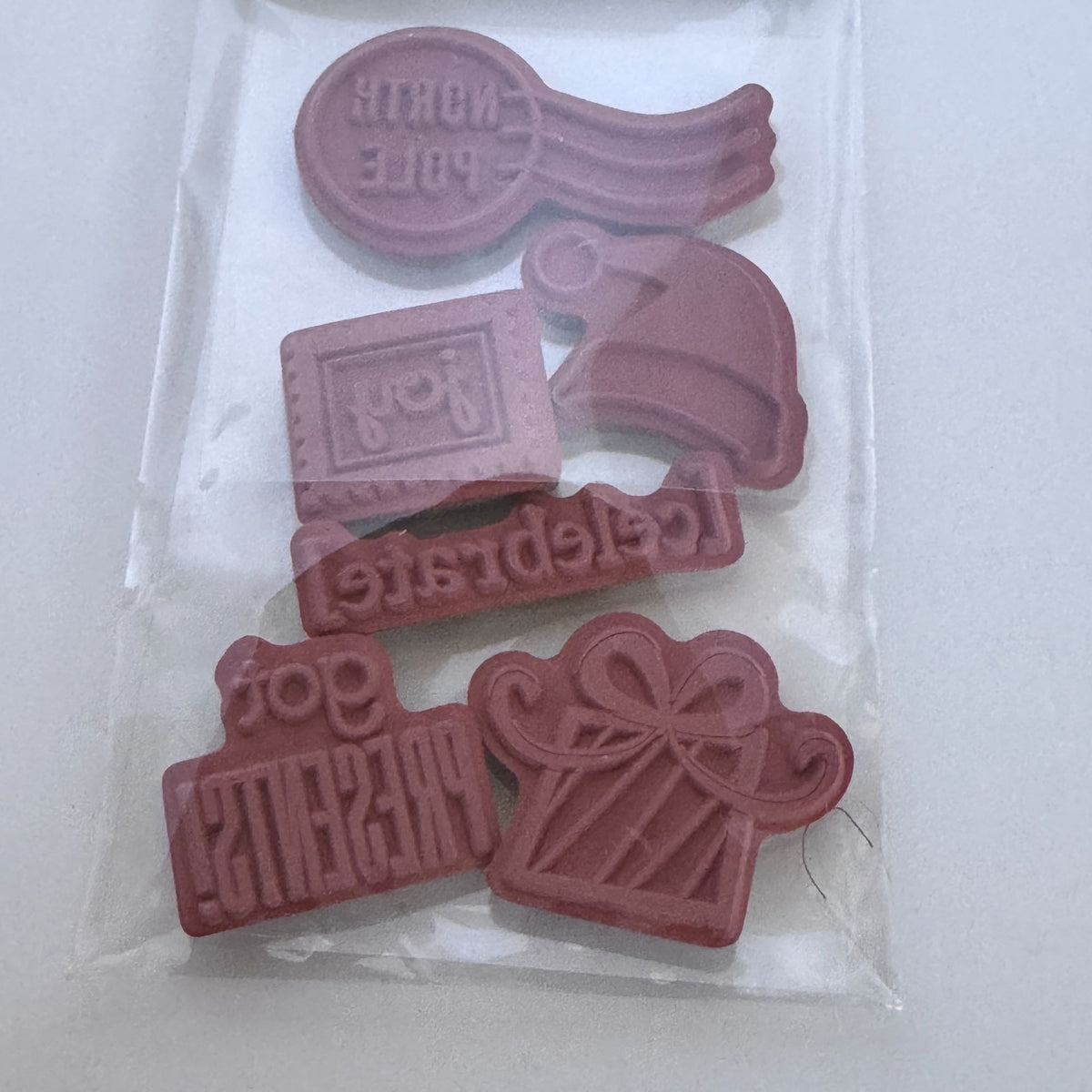 Hampton Art Ditto Christmas Cling Rubber Stamp Set North Pole Santa Hat Gift Cardmaking