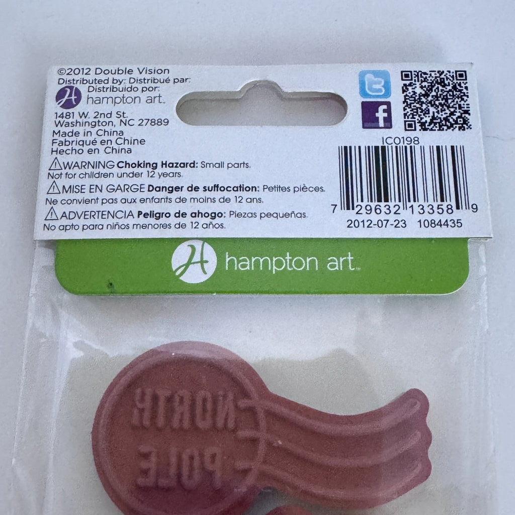 Hampton Art Ditto Christmas Cling Rubber Stamp Set North Pole Santa Hat Gift Cardmaking