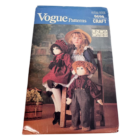 Vogue Sewing Pattern 9699 Doll Clothes Clothing Pioneer Early Americana Craft UC