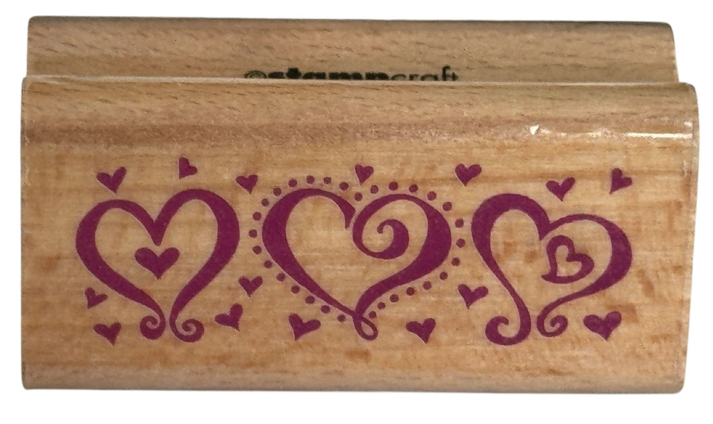 StampCraft Rubber Stamp Swirly Heart Border Valentines Day Card Making Craft Art