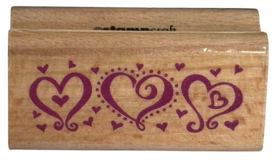 StampCraft Rubber Stamp Swirly Heart Border Valentines Day Card Making Craft Art
