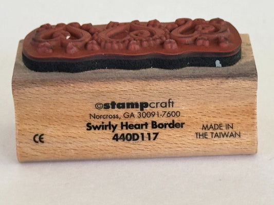 StampCraft Rubber Stamp Swirly Heart Border Valentines Day Card Making Craft Art