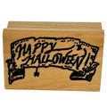 Hampton Art Rubber Stamp Happy Halloween Scroll Banner Spooky Card Making Words Greeting Small