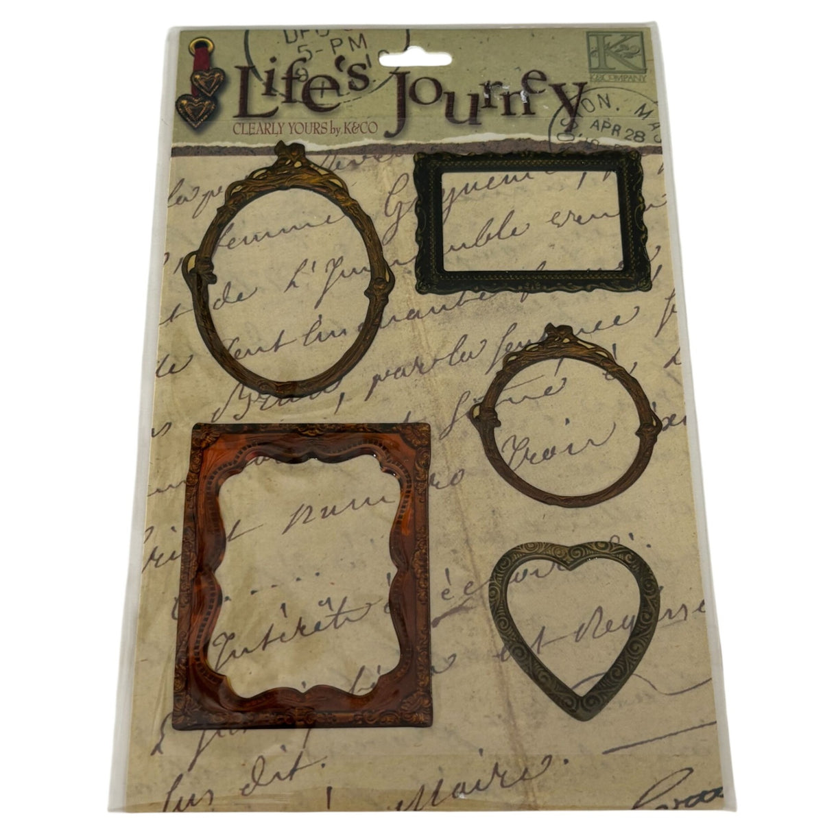 K&Company Lifes Journey Domed Frames Scrapbook Embellishments Stickers Crafts
