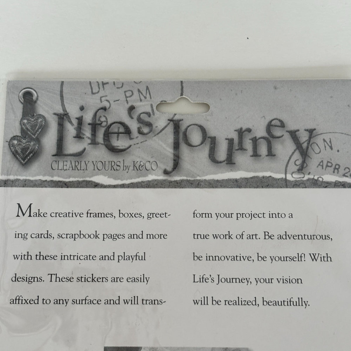 K&Company Lifes Journey Domed Frames Scrapbook Embellishments Stickers Crafts