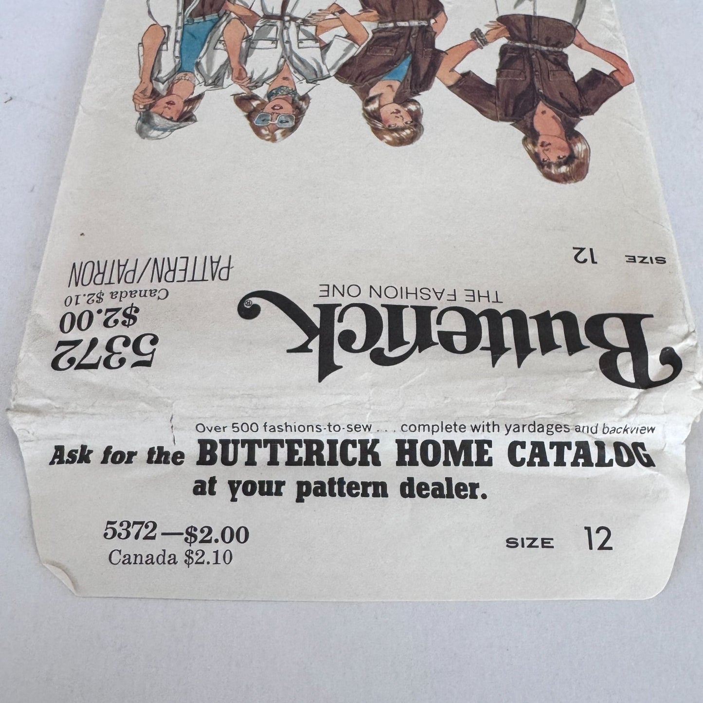 Butterick Sewing Pattern 5372 Safari Style Shirt Skirt Pants Shorts Vintage 1970s 12 Uncut