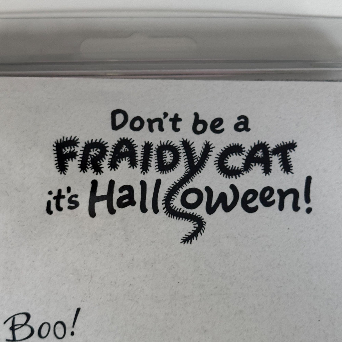 Serendipity Stamps Rubber Stamp Fraidy Cat Halloween Card Making Witch Hat Dog Funny Words