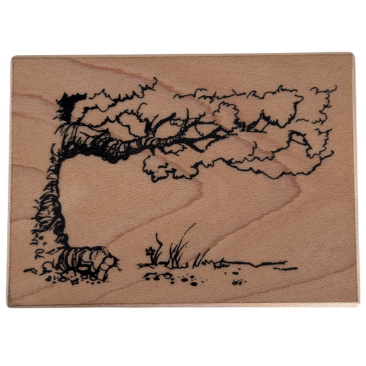Visual Image Printery Rubber Stamp Tree Branch Landscape Nature Scene Maker Wood Cardmaking Craft