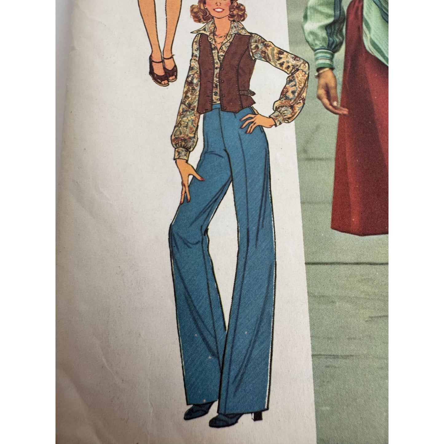 Simplicity Sewing Pattern 7296 Blouse Vest Skirt Pants Bias Scarf 1970s UC 12