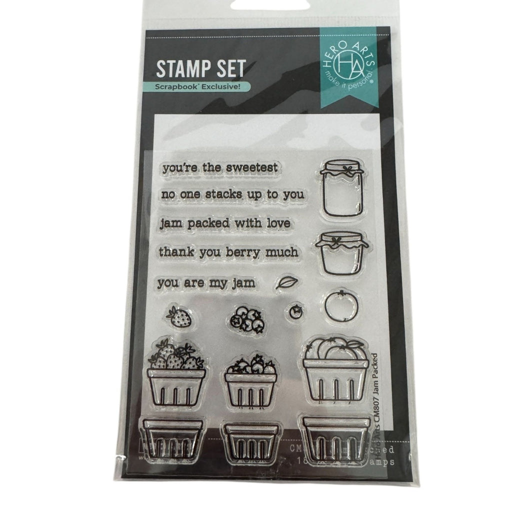 Hero Arts Clear Stamps Jam Packed Fruit Jar Canning Food Homesteading Gift Tag