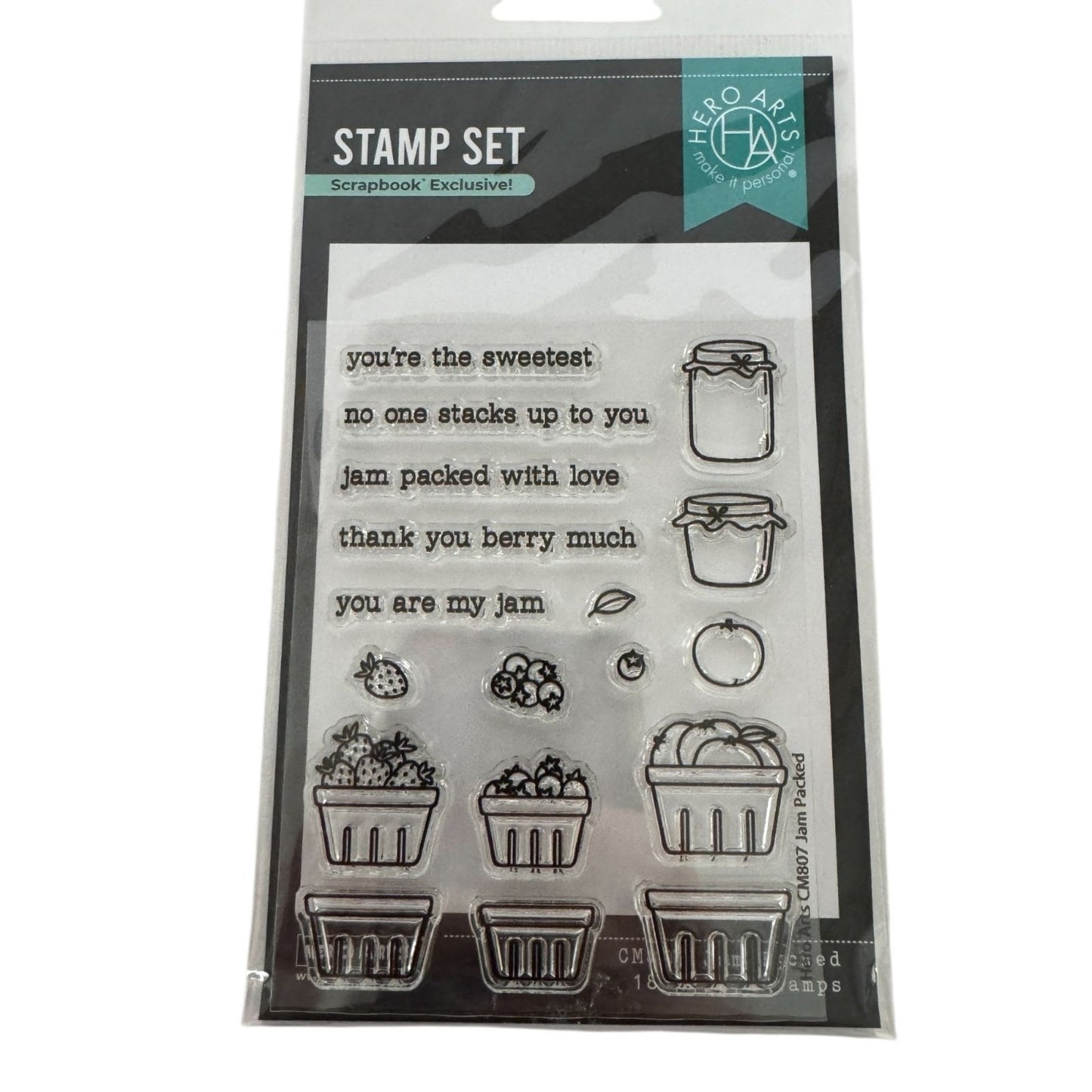 Hero Arts Clear Stamps Jam Packed Fruit Jar Canning Food Homesteading Gift Tag