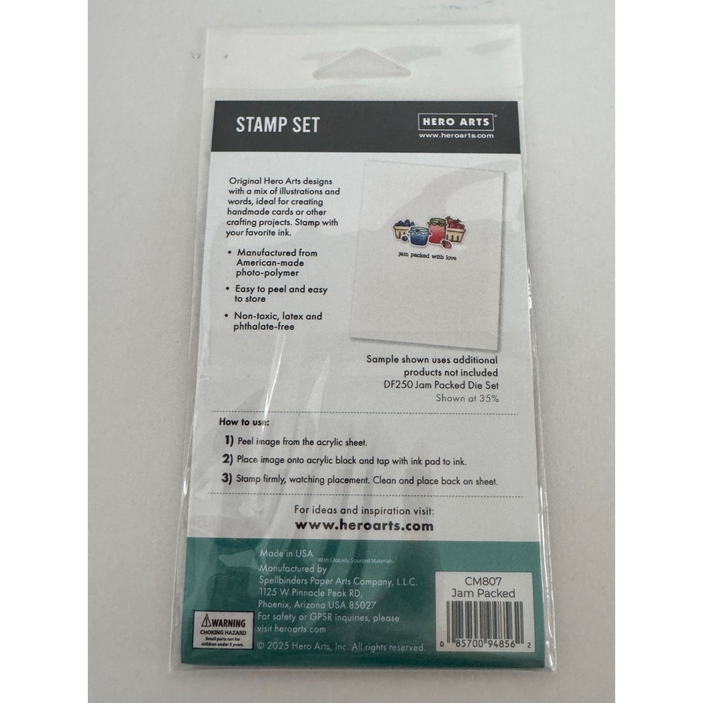 Hero Arts Clear Stamps Jam Packed Fruit Jar Canning Food Homesteading Gift Tag