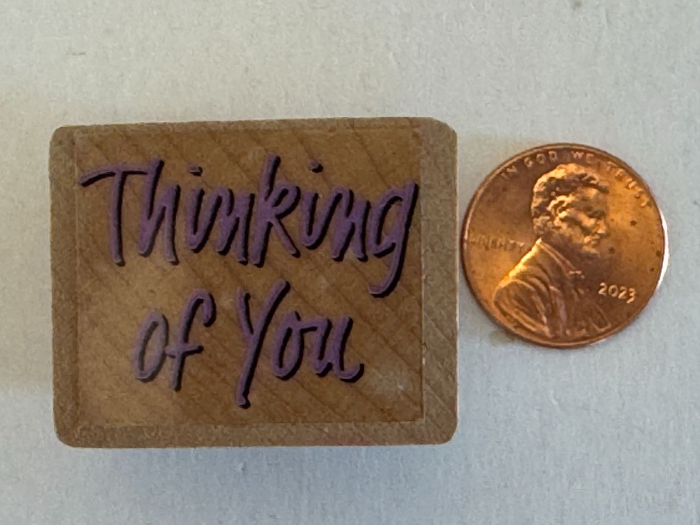 Thinking Of You Wooden Rubber Stamp Friendship Crafting Card Making Message Word