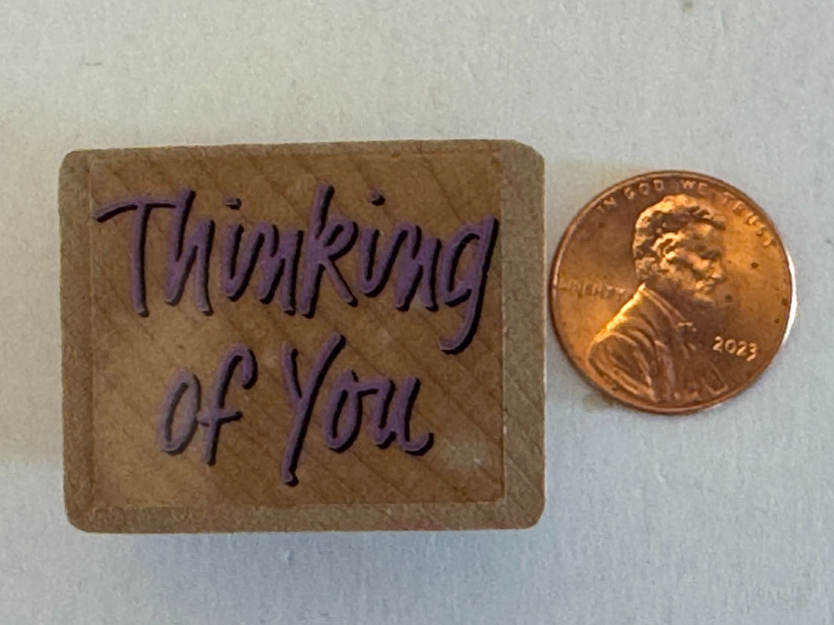 Thinking Of You Wooden Rubber Stamp Friendship Crafting Card Making Message Word