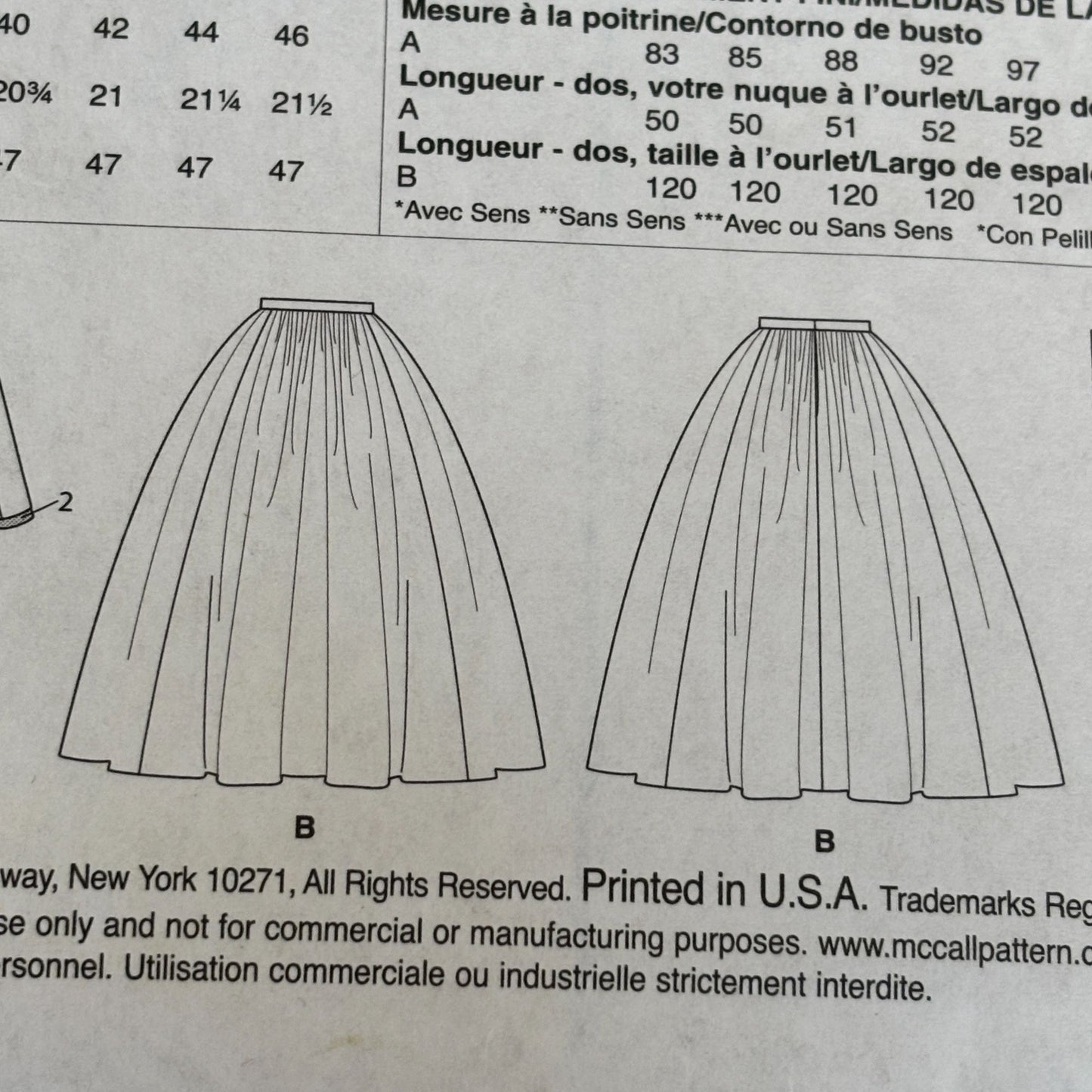McCalls Sewing Pattern M7735 Outlander Costume Corset Historical Dress Cosplay 14-22 Uncut