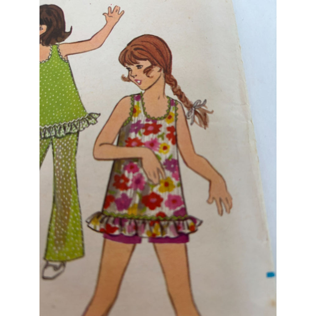 Butterick Sewing Pattern 5777 Girls Top Pants Shorts Summer Outfit Vintage 1960s