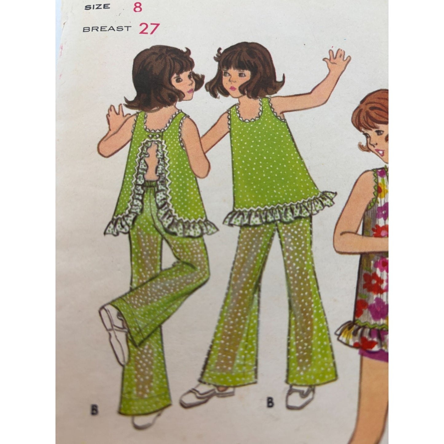 Butterick Sewing Pattern 5777 Girls Top Pants Shorts Summer Outfit Vintage 1960s