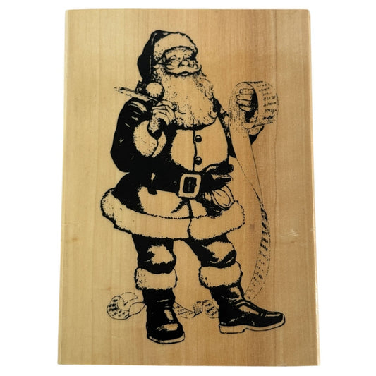 Anitas Rubber Stamp Santa Claus Naughty or Nice List Checking it Twice Large Big