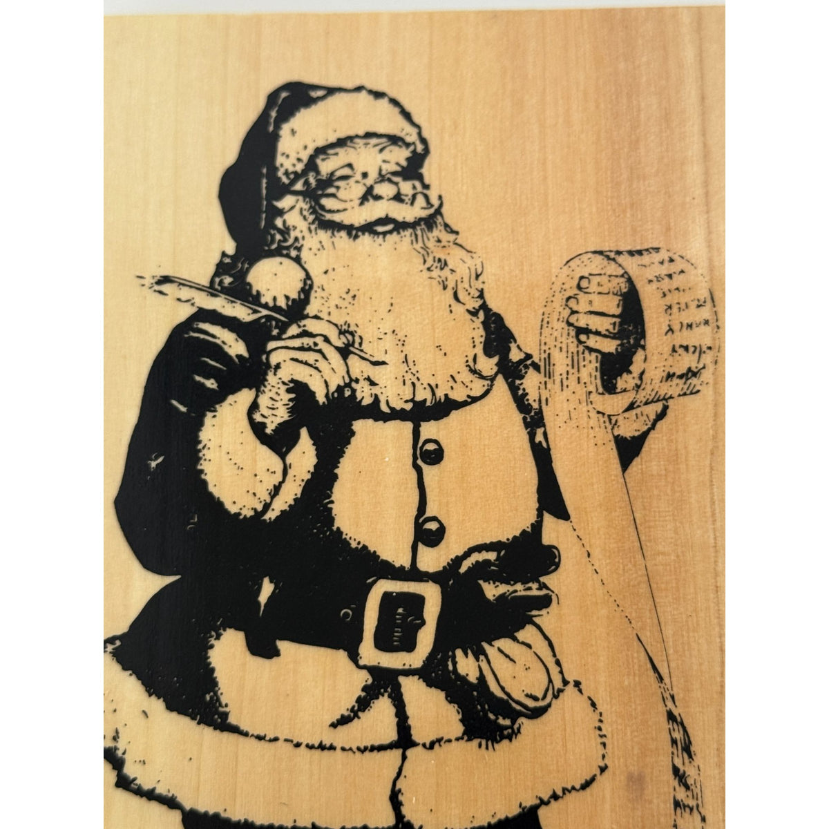Anitas Rubber Stamp Santa Claus Naughty or Nice List Checking it Twice Large Big