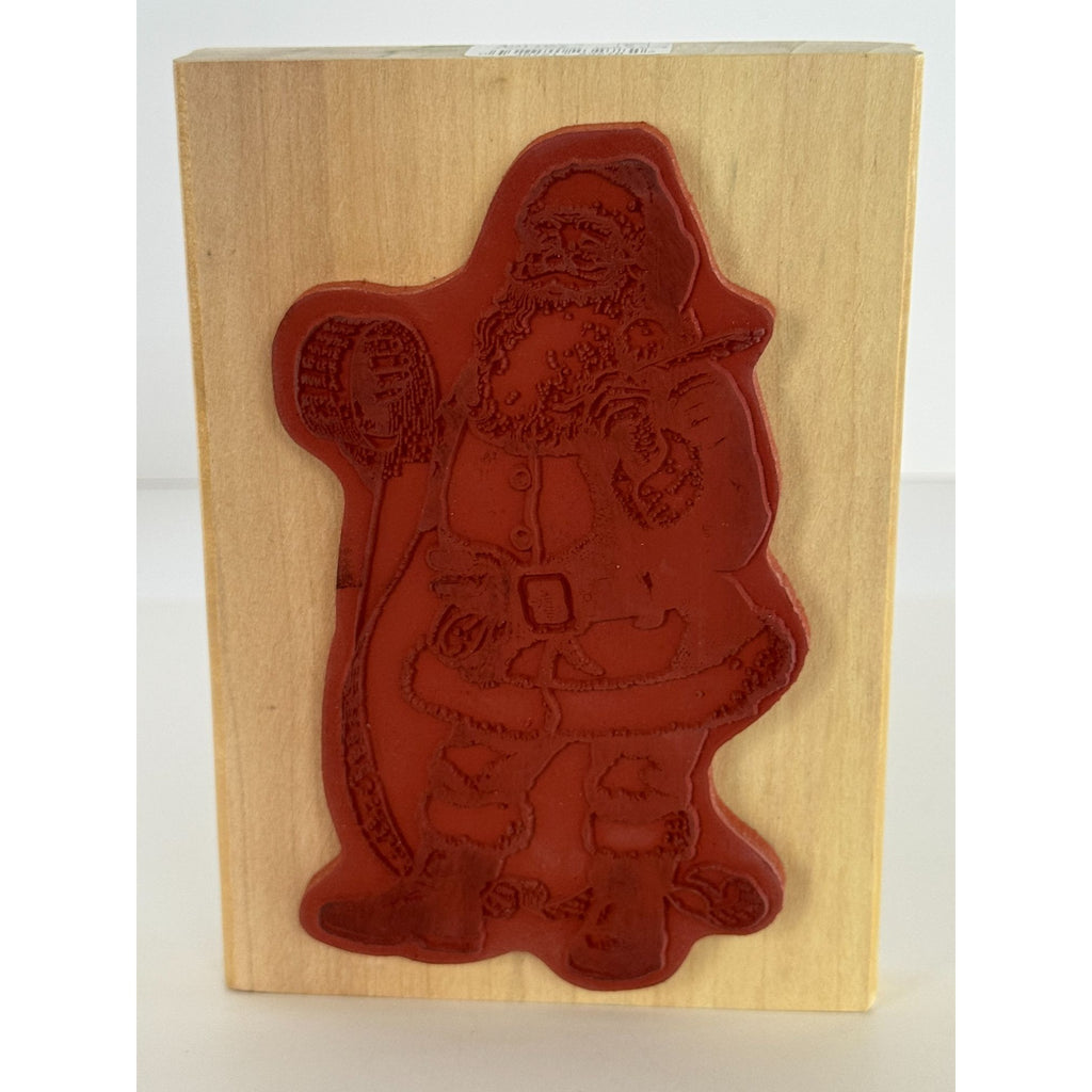 Anitas Rubber Stamp Santa Claus Naughty or Nice List Checking it Twice Large Big