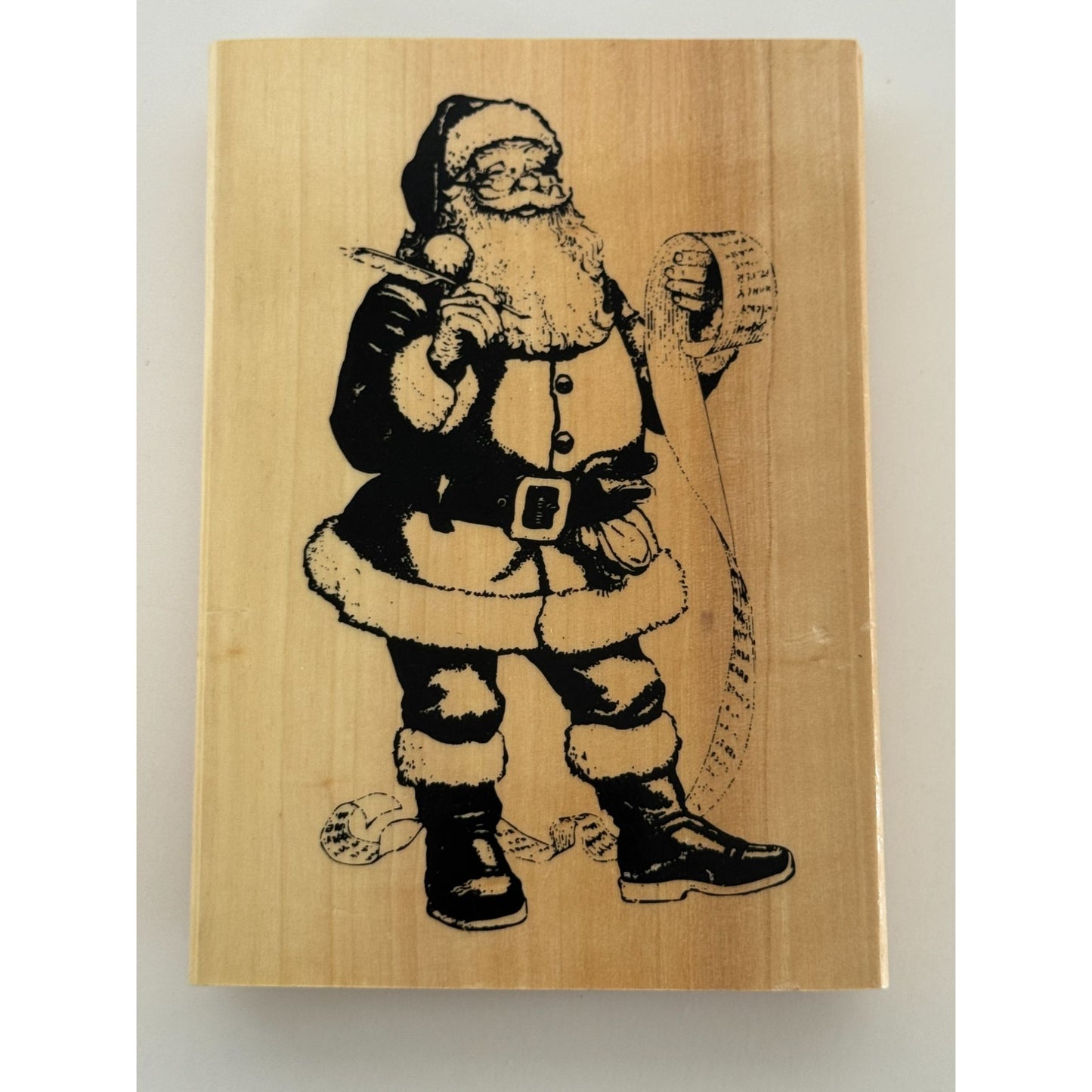 Anitas Rubber Stamp Santa Claus Naughty or Nice List Checking it Twice Large Big