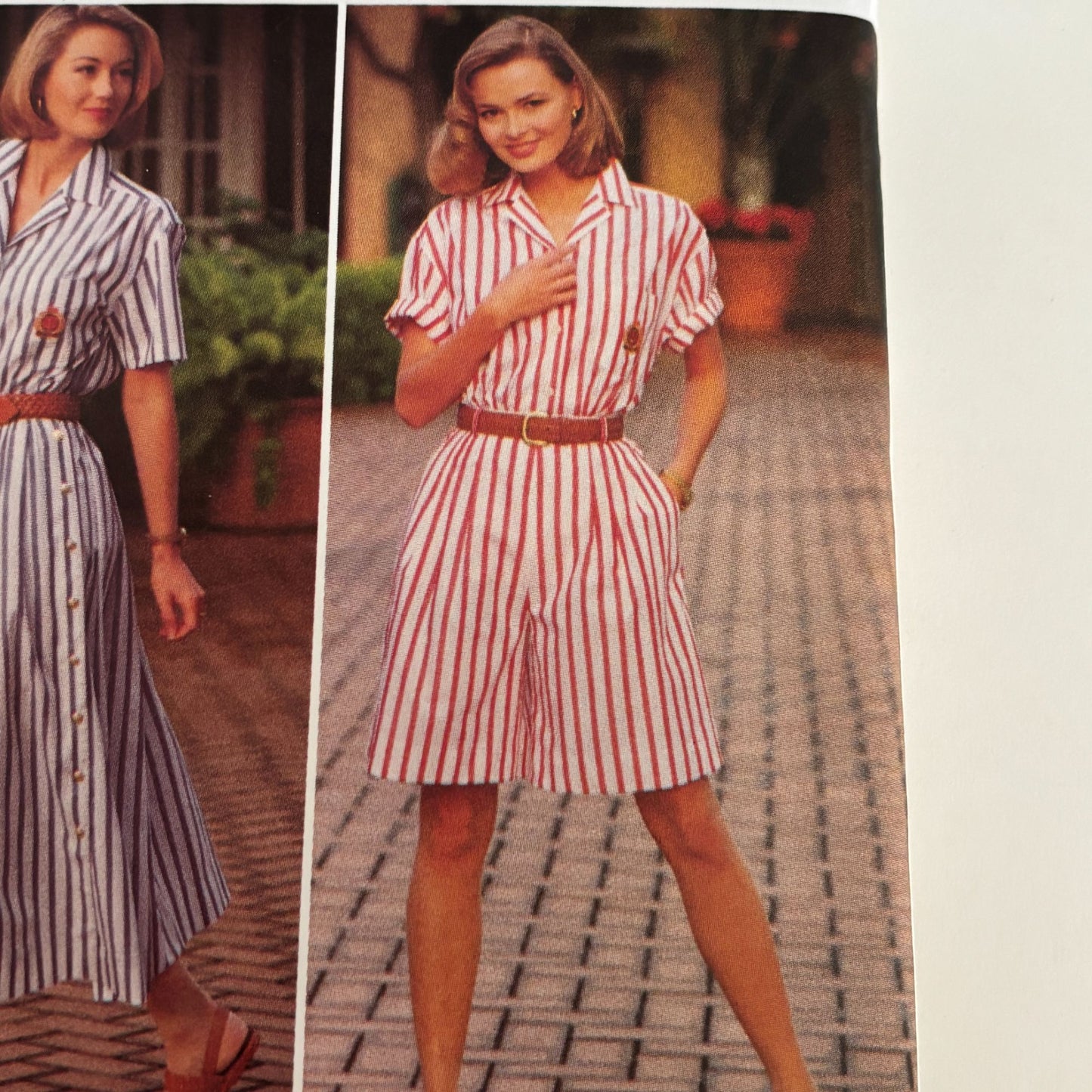 Butterick Sewing Pattern 6775 90s Shirt Dress Shorts Preppy Summer Outfit Skirt 6-10 Uncut