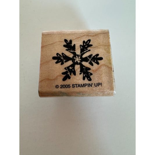 Stampin Up Wood Mounted Rubber Stamp Snowflake Winter Snow Card Making 7/8 inch