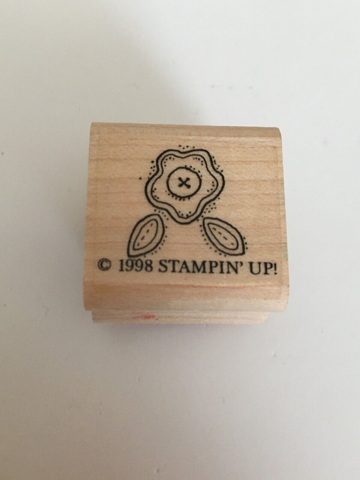 Stampin Up Rubber Stamp Flower with Button Country Nature Tiny Small Card Making