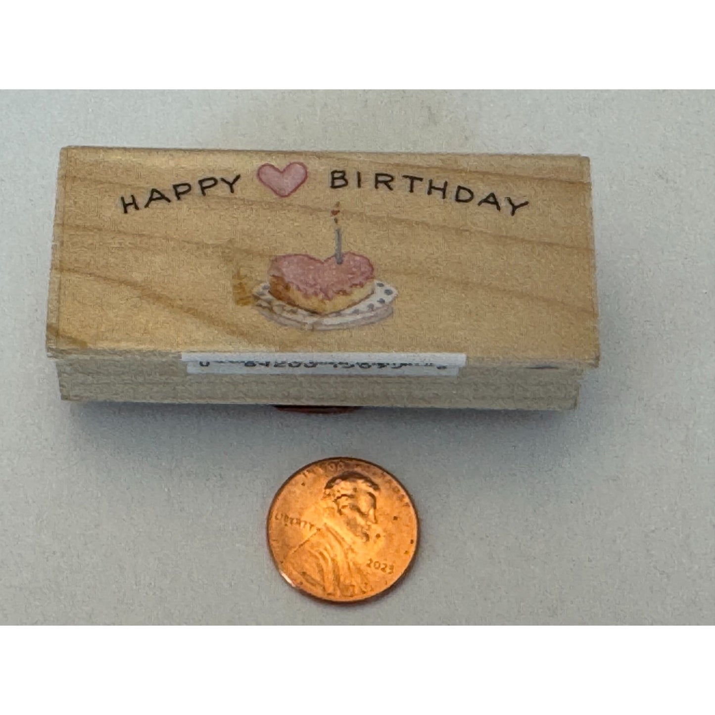 All Night Media Rubber Stamp Heart Cake Happy Birthday Candle Susan Branch Craft