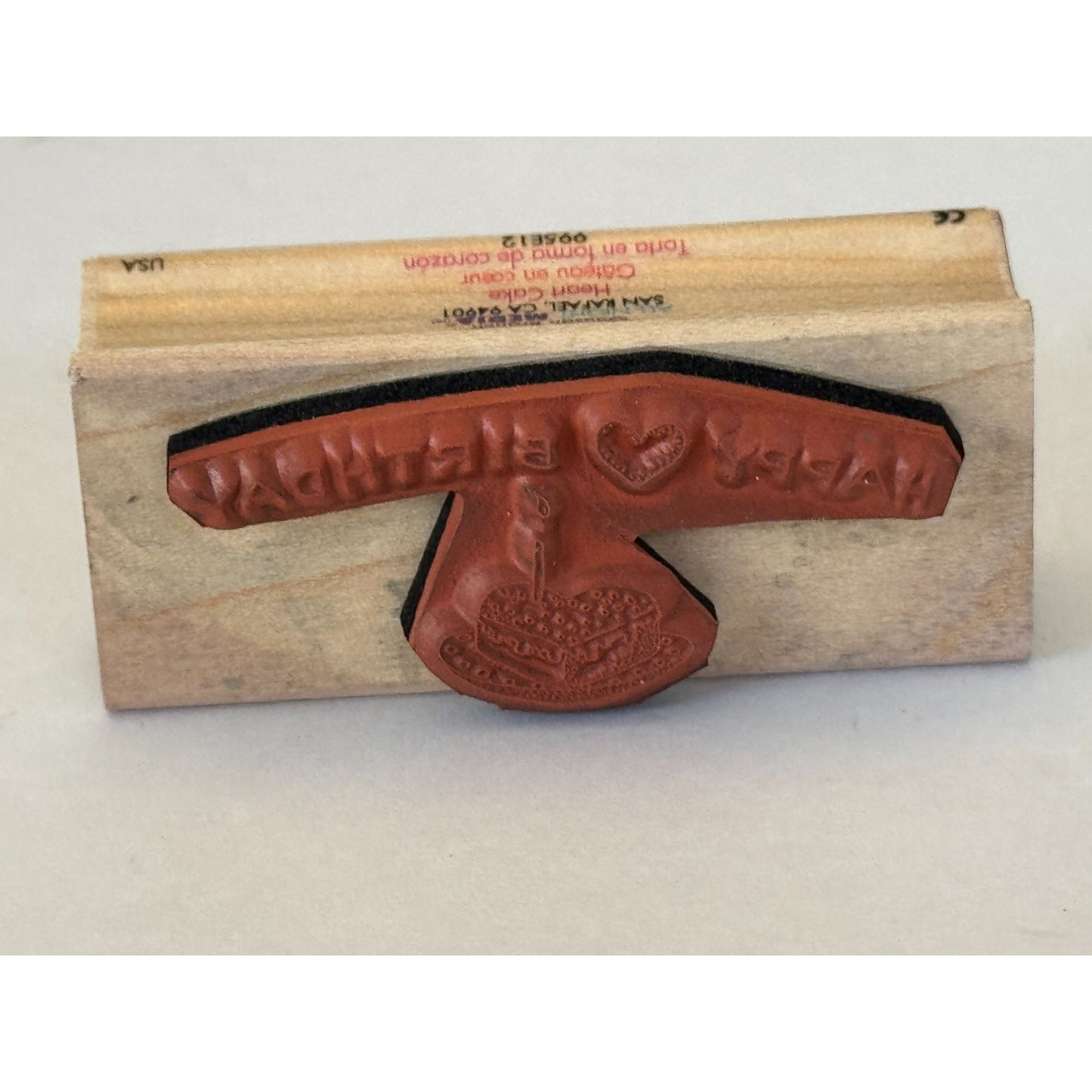All Night Media Rubber Stamp Heart Cake Happy Birthday Candle Susan Branch Craft